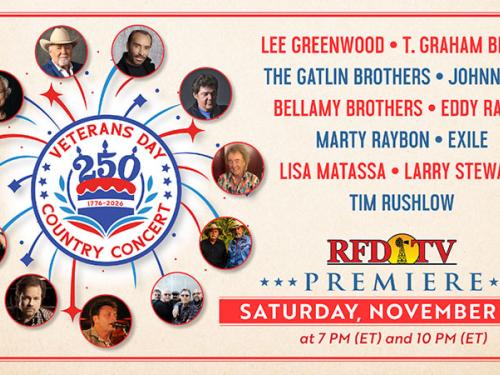 RFD-TV to Premiere ‘Veterans Day Country Concert’ on Saturday, November 8 at 7 PM (ET)