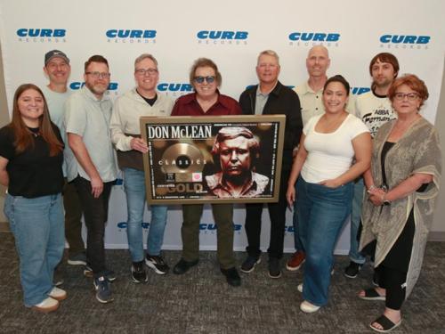 Curb Records Executives Present McLean With RIAA Certified Gold Plaque For Historic 'Classics' Album