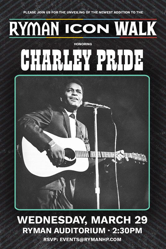 Charley Pride Bronze Statue Unveiling Wednesday, March 29th At Nashville's Ryman Auditorium